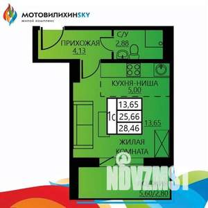 1-к квартира, вторичка, 28м2, 5/8 этаж