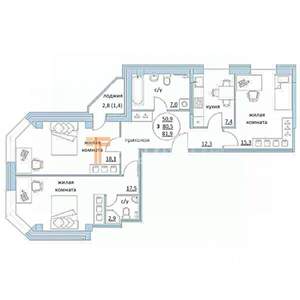 3-к квартира, вторичка, 80м2, 5/10 этаж
