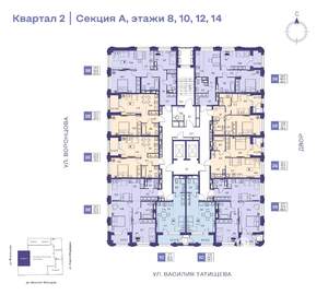 3-к квартира, строящийся дом, 60м2, 8/19 этаж