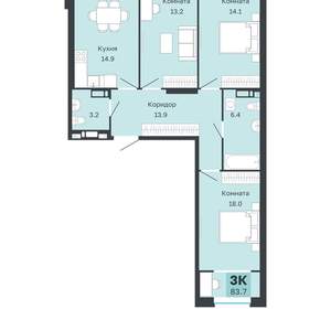 3-к квартира, вторичка, 84м2, 6/18 этаж