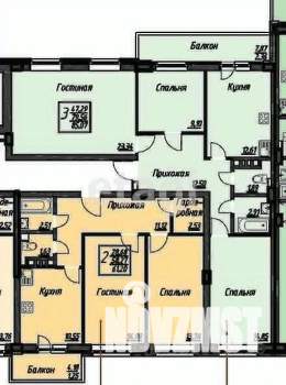 3-к квартира, вторичка, 76м2, 1/9 этаж