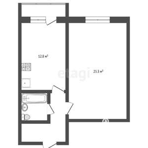 1-к квартира, вторичка, 60м2, 15/19 этаж