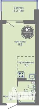 Студия квартира, вторичка, 23м2, 3/26 этаж