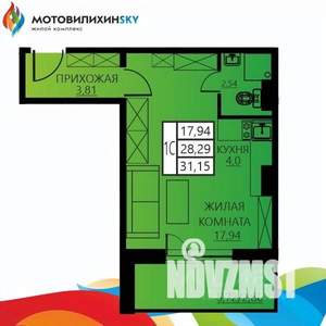 1-к квартира, вторичка, 31м2, 10/12 этаж