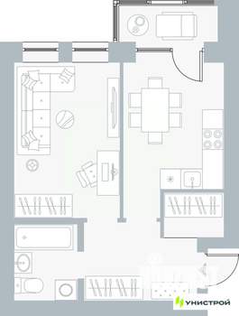 1-к квартира, вторичка, 40м2, 3/5 этаж