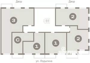 1-к квартира, вторичка, 44м2, 7/9 этаж