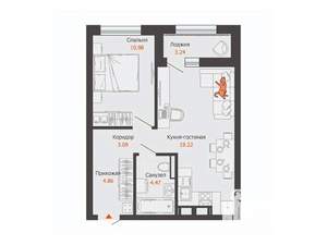 1-к квартира, вторичка, 44м2, 11/16 этаж