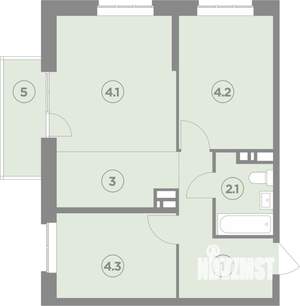 3-к квартира, вторичка, 60м2, 3/8 этаж