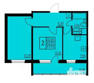 2-к квартира, вторичка, 44м2, 6/8 этаж