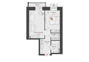 1-к квартира, вторичка, 44м2, 4/9 этаж