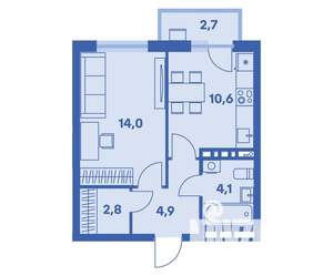 1-к квартира, вторичка, 37м2, 5/9 этаж