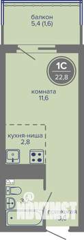 Студия квартира, вторичка, 23м2, 16/26 этаж