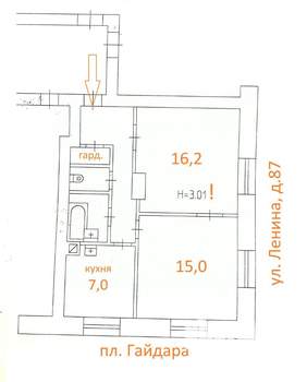 2-к квартира, вторичка, 51м2, 3/5 этаж