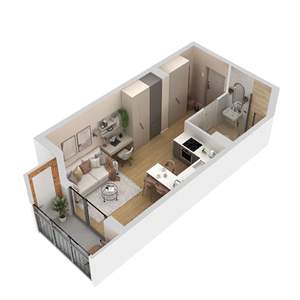 Студия квартира, вторичка, 27м2, 5/9 этаж
