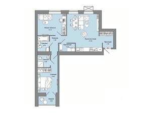 2-к квартира, вторичка, 77м2, 5/6 этаж