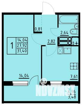 1-к квартира, вторичка, 31м2, 8/10 этаж