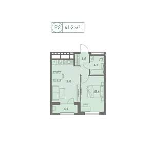 2-к квартира, вторичка, 41м2, 4/25 этаж