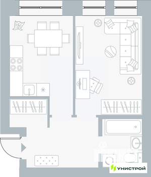 1-к квартира, вторичка, 38м2, 3/5 этаж