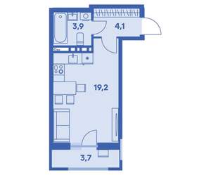 1-к квартира, вторичка, 29м2, 8/9 этаж