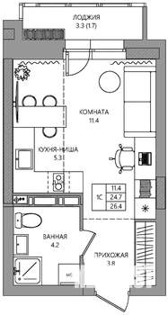Студия квартира, вторичка, 26м2, 8/10 этаж