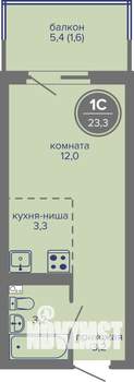 Студия квартира, вторичка, 23м2, 8/26 этаж