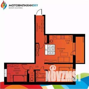 3-к квартира, вторичка, 59м2, 6/8 этаж