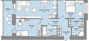 2-к квартира, вторичка, 68м2, 4/9 этаж