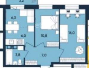 3-к квартира, вторичка, 50м2, 6/9 этаж