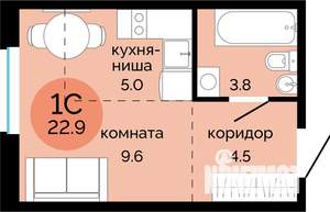 Студия квартира, вторичка, 23м2, 11/15 этаж