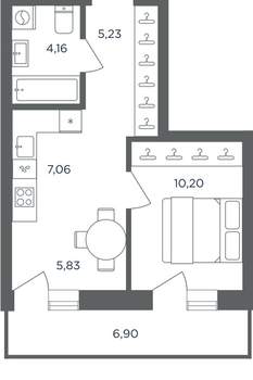 1-к квартира, вторичка, 35м2, 7/10 этаж