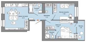 2-к квартира, вторичка, 63м2, 4/8 этаж