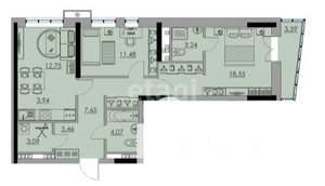 2-к квартира, вторичка, 70м2, 2/17 этаж