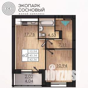 1-к квартира, вторичка, 40м2, 2/4 этаж