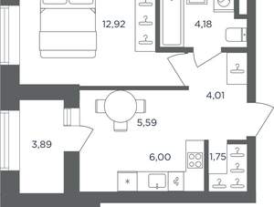 1-к квартира, вторичка, 36м2, 4/10 этаж