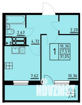 1-к квартира, вторичка, 31м2, 1/10 этаж
