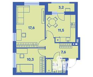 2-к квартира, вторичка, 52м2, 8/9 этаж