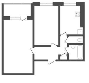 2-к квартира, вторичка, 45м2, 1/5 этаж