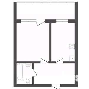 1-к квартира, вторичка, 36м2, 2/3 этаж