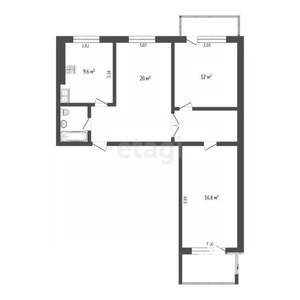 3-к квартира, вторичка, 69м2, 4/9 этаж