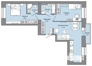2-к квартира, вторичка, 62м2, 2/8 этаж