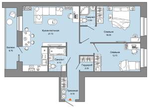2-к квартира, вторичка, 81м2, 5/8 этаж