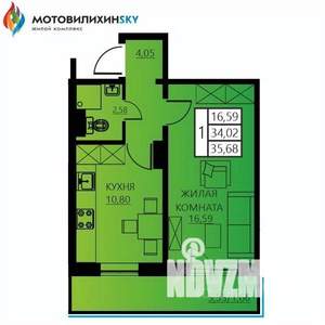 1-к квартира, вторичка, 36м2, 11/12 этаж