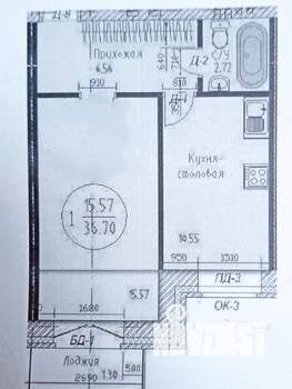 1-к квартира, вторичка, 35м2, 4/4 этаж
