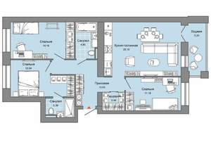 3-к квартира, вторичка, 86м2, 7/9 этаж