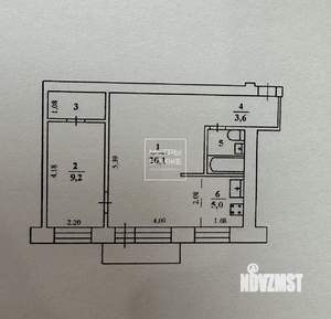 2-к квартира, вторичка, 43м2, 4/4 этаж