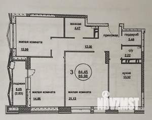 3-к квартира, вторичка, 85м2, 6/25 этаж