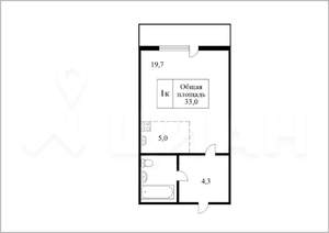 1-к квартира, вторичка, 35м2, 2/9 этаж