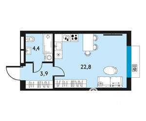1-к квартира, вторичка, 31м2, 27/30 этаж