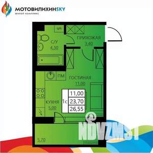 1-к квартира, вторичка, 24м2, 7/8 этаж