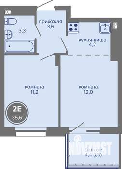2-к квартира, вторичка, 36м2, 19/26 этаж